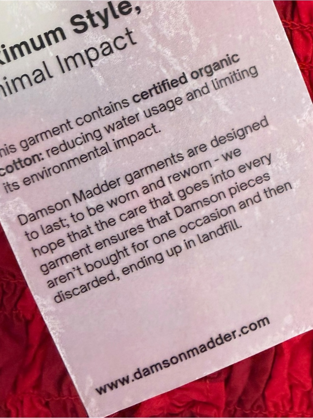 Damson Madder NWT Red Organic Cotton Stripe Raphaela Mini Dress Size UK 10 US 6 - Picture 6 of 10